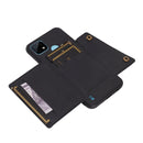 For OPPO Realme C21Y Double Buckle PU + TPU Shockproof Magnetic Case with Card Slots & Holder(Black)
