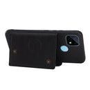 For OPPO Realme C21Y Double Buckle PU + TPU Shockproof Magnetic Case with Card Slots & Holder(Black)