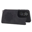 For Huawei P50 Mandala Embossed PU + TPU Magnetic Case with Card Slots & Holder & Lanyard(Black)