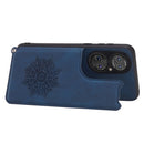 For Huawei P50 Mandala Embossed PU + TPU Magnetic Case with Card Slots & Holder & Lanyard(Blue)