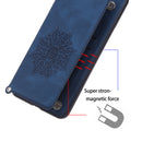For Huawei P50 Mandala Embossed PU + TPU Magnetic Case with Card Slots & Holder & Lanyard(Blue)