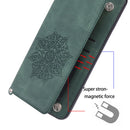 For Huawei P50 Mandala Embossed PU + TPU Magnetic Case with Card Slots & Holder & Lanyard(Green)
