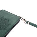 For Huawei P50 Mandala Embossed PU + TPU Magnetic Case with Card Slots & Holder & Lanyard(Green)