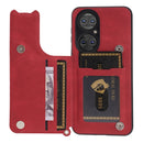 For Huawei P50 Mandala Embossed PU + TPU Magnetic Case with Card Slots & Holder & Lanyard(Red)