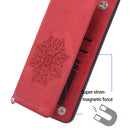 For Huawei P50 Mandala Embossed PU + TPU Magnetic Case with Card Slots & Holder & Lanyard(Red)