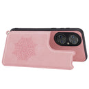 For Huawei P50 Mandala Embossed PU + TPU Magnetic Case with Card Slots & Holder & Lanyard(Rose Gold)