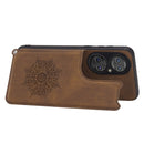 For Huawei P50 Mandala Embossed PU + TPU Magnetic Case with Card Slots & Holder & Lanyard(Brown)