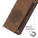 For Huawei P50 Mandala Embossed PU + TPU Magnetic Case with Card Slots & Holder & Lanyard(Brown)