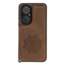 For Huawei P50 Mandala Embossed PU + TPU Magnetic Case with Card Slots & Holder & Lanyard(Brown)