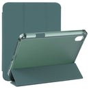 TPU Transparent Back Cover Horizontal Flip Leather Tablet Case with Three-folding Holder & Pen Slot For iPad mini 6(Dark Green)