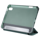 TPU Transparent Back Cover Horizontal Flip Leather Tablet Case with Three-folding Holder & Pen Slot For iPad mini 6(Dark Green)