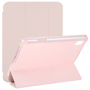 TPU Transparent Back Cover Horizontal Flip Leather Tablet Case with Three-folding Holder & Pen Slot For iPad mini 6(Pink)