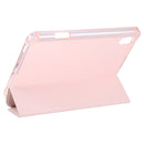 TPU Transparent Back Cover Horizontal Flip Leather Tablet Case with Three-folding Holder & Pen Slot For iPad mini 6(Pink)
