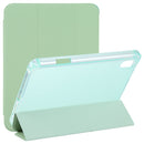 TPU Transparent Back Cover Horizontal Flip Leather Tablet Case with Three-folding Holder & Pen Slot For iPad mini 6(Green)