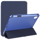 TPU Transparent Back Cover Horizontal Flip Leather Tablet Case with Three-folding Holder & Pen Slot For iPad mini 6(Navy Blue)