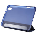 TPU Transparent Back Cover Horizontal Flip Leather Tablet Case with Three-folding Holder & Pen Slot For iPad mini 6(Navy Blue)
