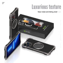 R-JUST RJ51 Hollow Shockproof Metal Protective Case For iPhone 13 mini(Dark Grey)