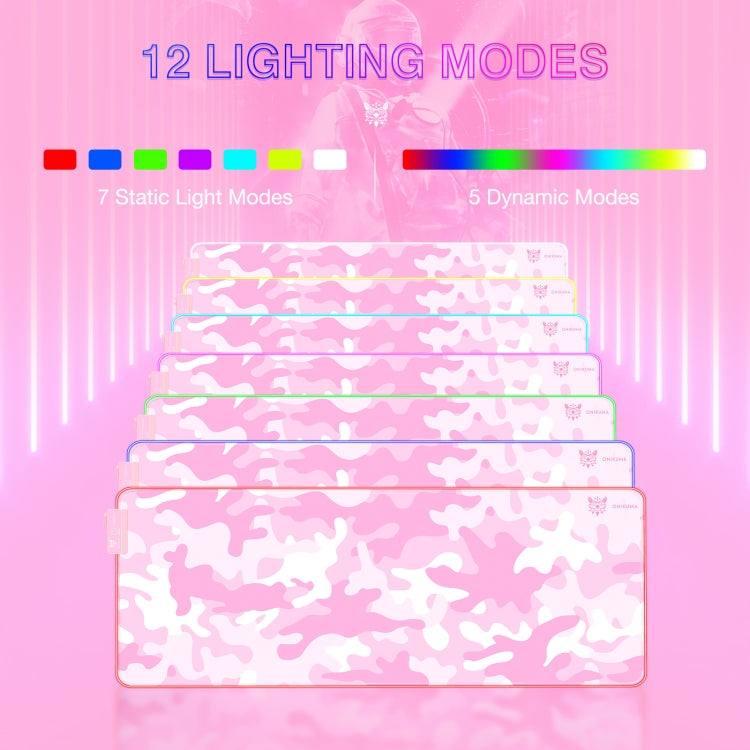 ONIKUMA MP005 (G5) RGB Light Waterproof Mouse Pad(Pink)