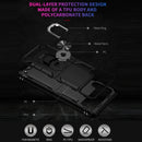 For Samsung Galaxy Z Flip3 5G Folding Shockproof TPU + PC Protective Case with 360 Degree Rotating Holder(Black)
