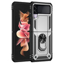 For Samsung Galaxy Z Flip3 5G Folding Shockproof TPU + PC Protective Case with 360 Degree Rotating Holder(Silver)
