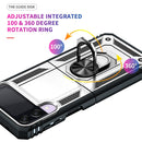For Samsung Galaxy Z Flip3 5G Folding Shockproof TPU + PC Protective Case with 360 Degree Rotating Holder(Silver)