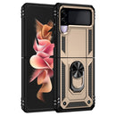 For Samsung Galaxy Z Flip3 5G Folding Shockproof TPU + PC Protective Case with 360 Degree Rotating Holder(Gold)