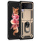 For Samsung Galaxy Z Flip3 5G Folding Shockproof TPU + PC Protective Case with 360 Degree Rotating Holder(Gold)