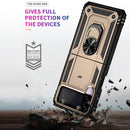 For Samsung Galaxy Z Flip3 5G Folding Shockproof TPU + PC Protective Case with 360 Degree Rotating Holder(Gold)