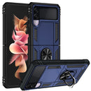For Samsung Galaxy Z Flip3 5G Folding Shockproof TPU + PC Protective Case with 360 Degree Rotating Holder(Blue)
