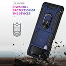 For Samsung Galaxy Z Flip3 5G Folding Shockproof TPU + PC Protective Case with 360 Degree Rotating Holder(Blue)
