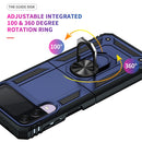 For Samsung Galaxy Z Flip3 5G Folding Shockproof TPU + PC Protective Case with 360 Degree Rotating Holder(Blue)