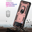 For Samsung Galaxy Z Flip3 5G Folding Shockproof TPU + PC Protective Case with 360 Degree Rotating Holder(Rose Gold)