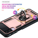 For Samsung Galaxy Z Flip3 5G Folding Shockproof TPU + PC Protective Case with 360 Degree Rotating Holder(Rose Gold)
