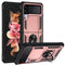 For Samsung Galaxy Z Flip3 5G Folding Shockproof TPU + PC Protective Case with 360 Degree Rotating Holder(Rose Gold)