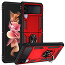 For Samsung Galaxy Z Flip3 5G Folding Shockproof TPU + PC Protective Case with 360 Degree Rotating Holder(Red)