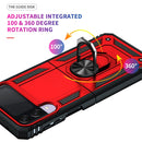 For Samsung Galaxy Z Flip3 5G Folding Shockproof TPU + PC Protective Case with 360 Degree Rotating Holder(Red)