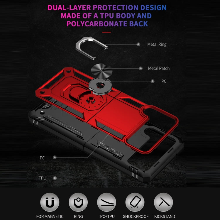 For Samsung Galaxy Z Flip3 5G Folding Shockproof TPU + PC Protective Case with 360 Degree Rotating Holder(Red)
