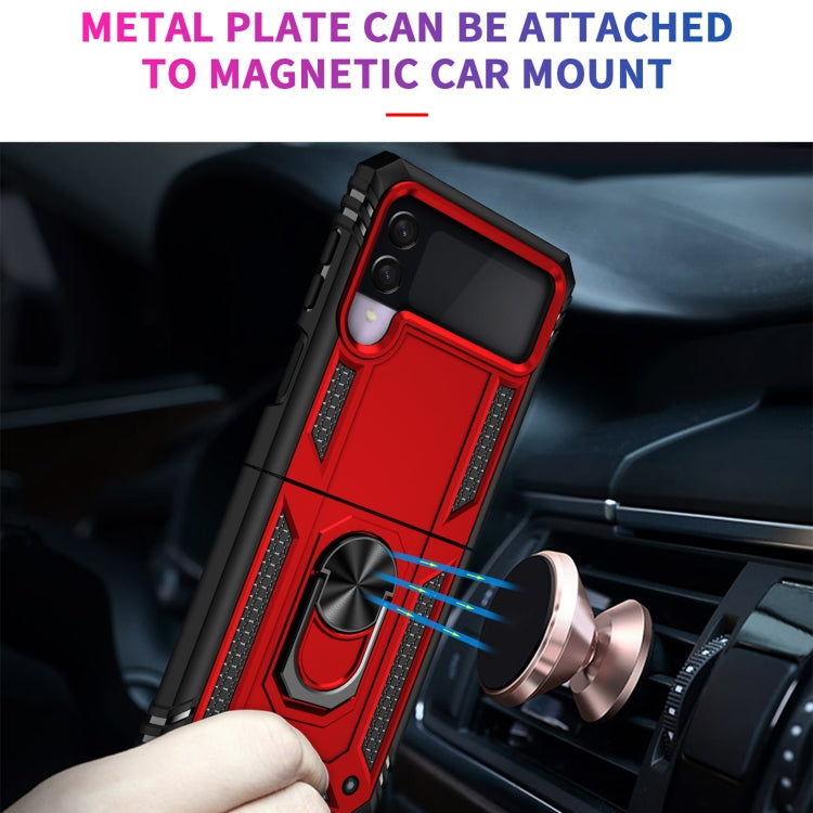 For Samsung Galaxy Z Flip3 5G Folding Shockproof TPU + PC Protective Case with 360 Degree Rotating Holder(Red)