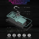 For Samsung Galaxy Z Flip3 5G Folding Shockproof TPU + PC Protective Case with 360 Degree Rotating Holder(Dark Green)