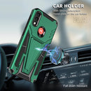 For Motorola Moto G / E7 Power 2021 Super V Armor PC + TPU Shockproof Case with Invisible Holder(Dark Green)