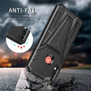 For Motorola Moto G / E7 Power 2021 Super V Armor PC + TPU Shockproof Case with Invisible Holder(Black)