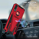 For Motorola Moto G / E7 Power 2021 Super V Armor PC + TPU Shockproof Case with Invisible Holder(Red)