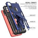 For Motorola Moto G / E7 Power 2021 Super V Armor PC + TPU Shockproof Case with Invisible Holder(Blue)