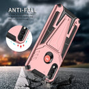 For Motorola Moto G / E7 Power 2021 Super V Armor PC + TPU Shockproof Case with Invisible Holder(Rose Gold)