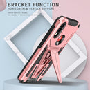 For Motorola Moto G / E7 Power 2021 Super V Armor PC + TPU Shockproof Case with Invisible Holder(Rose Gold)