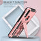 For Motorola Moto G / E7 Power 2021 Super V Armor PC + TPU Shockproof Case with Invisible Holder(Rose Gold)