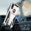 For Motorola Moto G / E7 Power 2021 Super V Armor PC + TPU Shockproof Case with Invisible Holder(Silver)