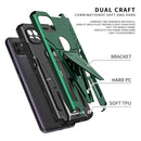 For Motorola One 5G Ace Super V Armor PC + TPU Shockproof Case with Invisible Holder(Dark Green)