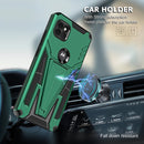For Motorola One 5G Ace Super V Armor PC + TPU Shockproof Case with Invisible Holder(Dark Green)