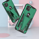 For Motorola One 5G Ace Super V Armor PC + TPU Shockproof Case with Invisible Holder(Dark Green)